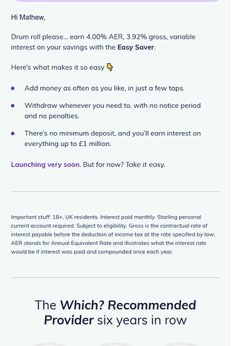 Starling email - new 4% savings account